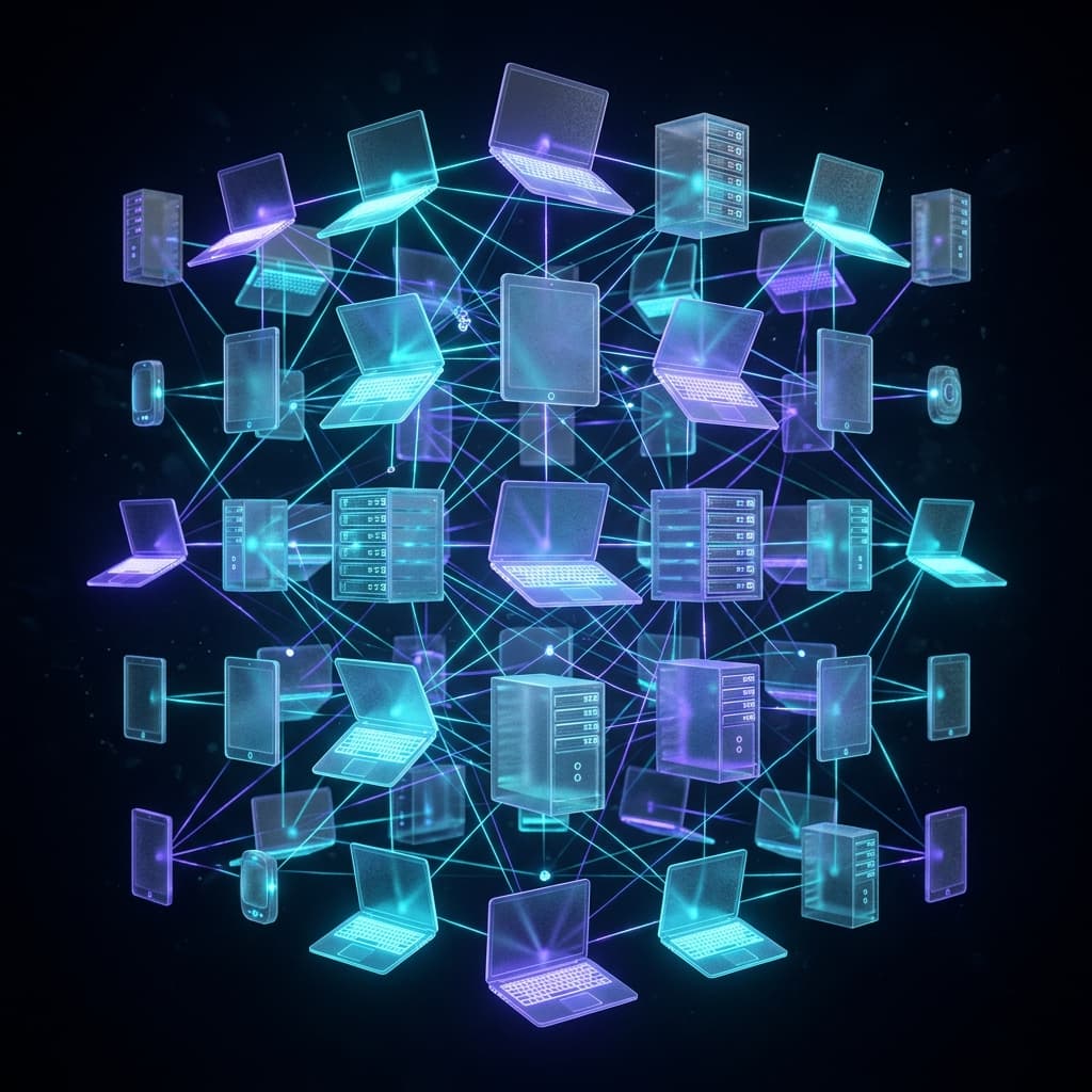 Illustration 3D — Gestion du parc informatique - fini les ordinateurs qui prennent 10 minutes à démarrer